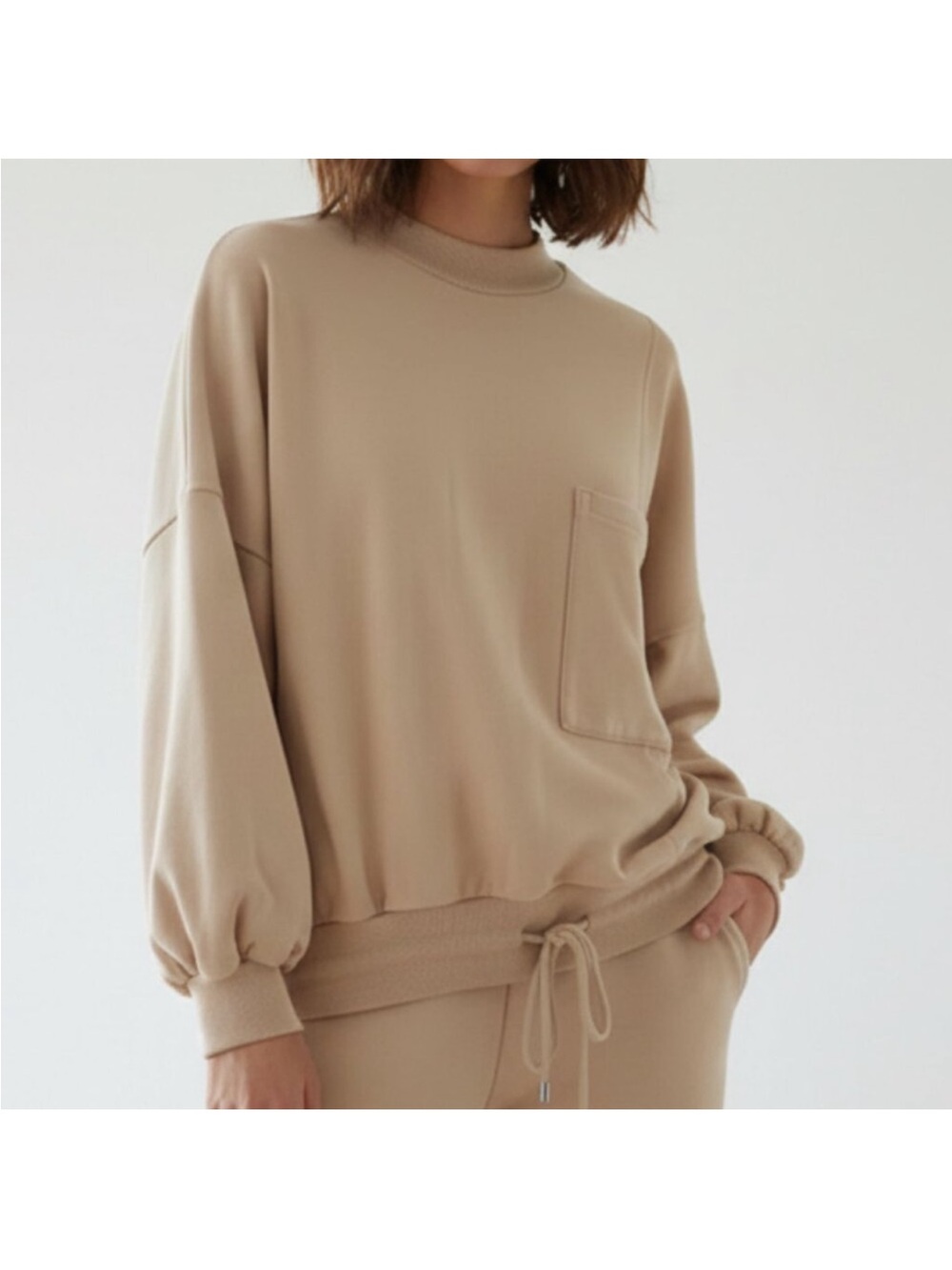 NAP Loungewear Cotton Drawstring Hem Sweatshirt Oversized Size XXS NWT
